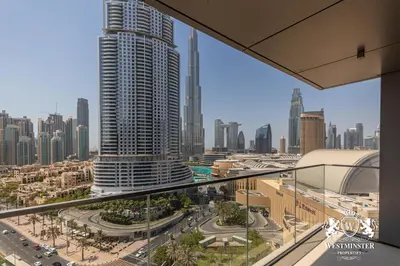 a view of a city from a high rise building at Westminster Boulevard Point in Dubai
