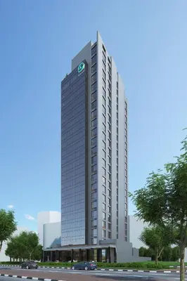 a rendering of a tall building at SUHA Mina Rashid Hotel Apartments in Dubai