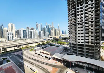 a view of a city with tall buildings at RH- Cozy Studio, Al Waleed , Cluster R, JLT in Dubai