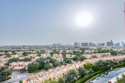 an aerial view of a city with buildings at Serene Studio in Elite Residences 4 Sports City by Deluxe Holiday Homes in Dubai