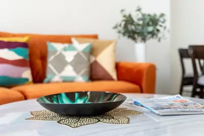 a bowl sitting on top of a table at The Smart Concierge - Amna Tower in Dubai