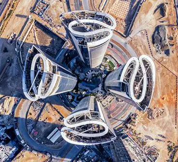 an aerial view of a city with buildings at DAMAC Towers by Paramount Hotels & Resorts Dubai in Dubai