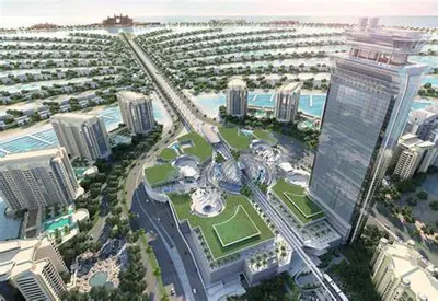 an aerial view of a large city with buildings at ORION in Dubai