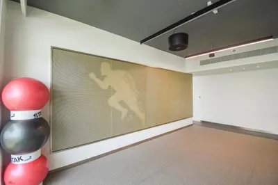 a room with a large painting on the wall at Beach Vista 1 Emaar Beachfront - Mint Stay in Dubai