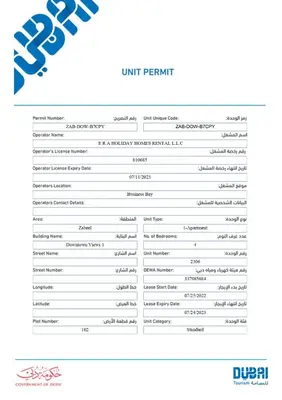 a document with a list of jobs and a limit permit at Elite Royal Apartment - Panoramic Full Burj Khalifa, Fountain & Skyline View - ACed direct connection to Dubai Mall - Governor in Dubai