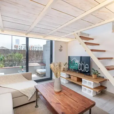 Unique loft with smart working station