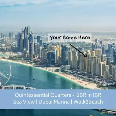 2BR in JBR / Sea View / Dubai Marina / Walk2Beach