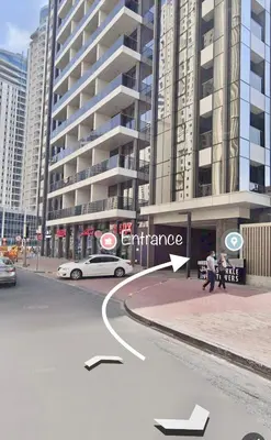 a view of a city street with a building at Super Elegant studio apartment-Sparkle tower By SWEET HOMES in Dubai