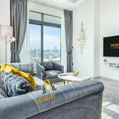 2 Bed in Azzizi Farhad with Burj Khalifa view by Desert City Stays