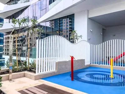 a pool in the middle of a building at Stella Maris, Dubai Marina - Mint Stay in Dubai