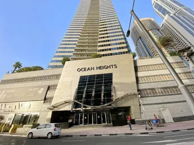 a building with an ocean rights sign on it at StoneTree - Ocean Heights 1 BR - High Floor in Dubai