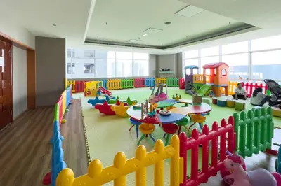 a play room with a bunch of toys in it at GuestReady - Lux interiors in Dubai Marina in Dubai