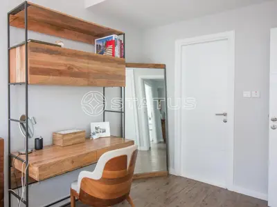 a room with a desk and a chair at Birds Eye 2BR - Torch Tower-L51 - Near Marina Walk in Dubai